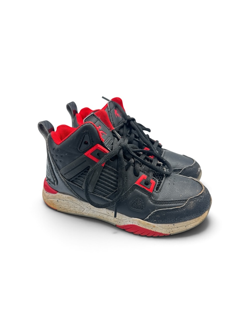 AND1 Youth Size 1 Black Red Basketball Shoes Sneakers Athletic Kids